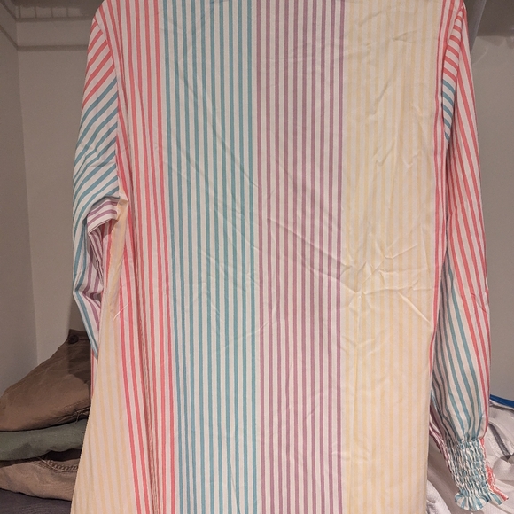 Single-Breasted Striped Shirt Maxi Dress - Picture 7 of 7